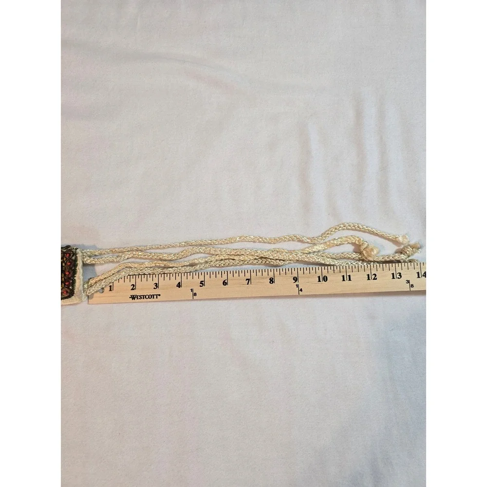 Boho‎ handmade Beaded Wood Square Accent Wide Waist Belt Tie Sash Women